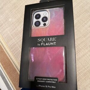 Flaunt Square Pink Mother of Pearl Case for iPhone 16 Pro Max